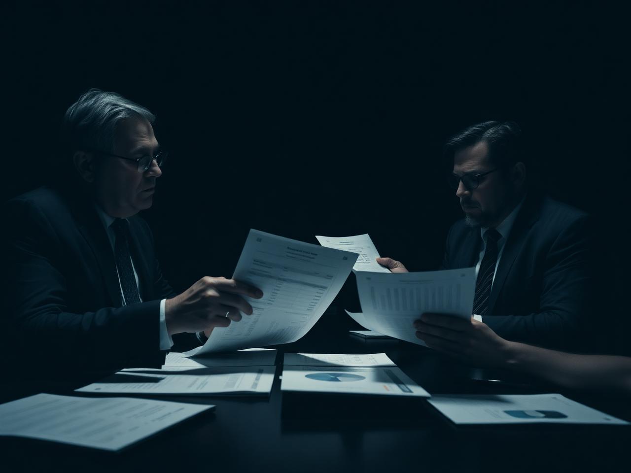 Dirigeants examinant des documents financiers